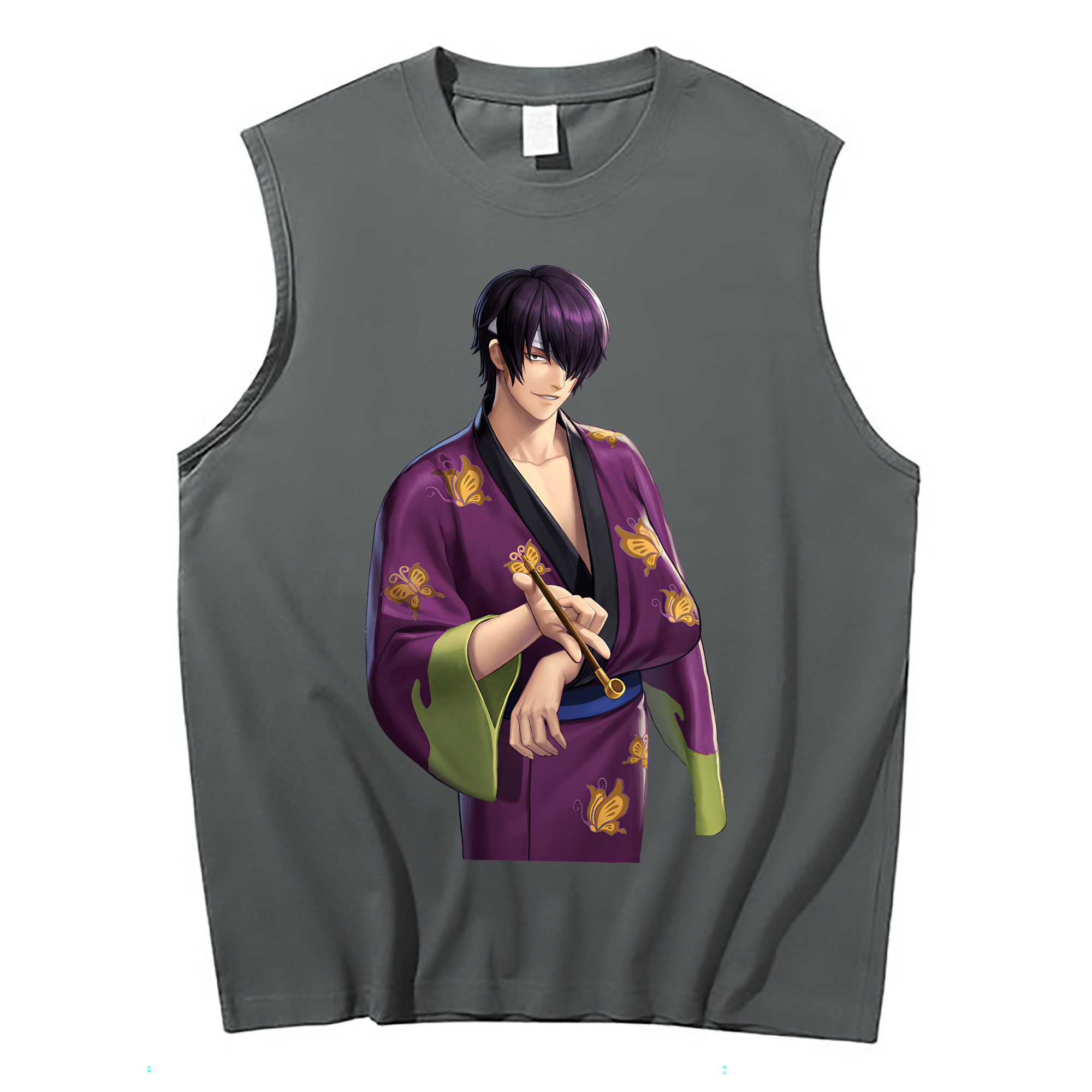 （画像用） ぎんたま 坂田銀時（さかたぎんとき） 神楽 志村新八（しむら しんぱち） GINTAMA Sakata Gintoki Kagura Shimura Shinpachi コットン100％タンクトップ（フロントプリント）